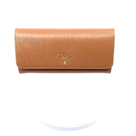 Prada Women's Caramel Beige Vitello Move Long Leather Flap 